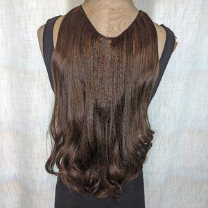 [EUC] Halo hair extensions long brown wavy